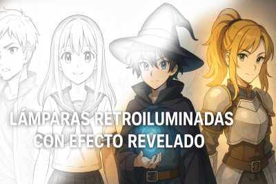 Lámparas retroiluminadas con efecto revelado