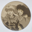 Cuadro decorativo MDF grabado láser estilo anime manga de Inuyasha y  Kagome Higurashi