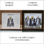 Lámpara ánime/manga  Claymore  con doble imagen del grupo Teresa, Miria y Helen, vista apagada y encendida, donde se revela la ilustración completa al encender la luz LED.
