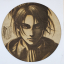 Cuadro decorativo MDF grabado láser estilo anime manga de Eren Jaeger adulto