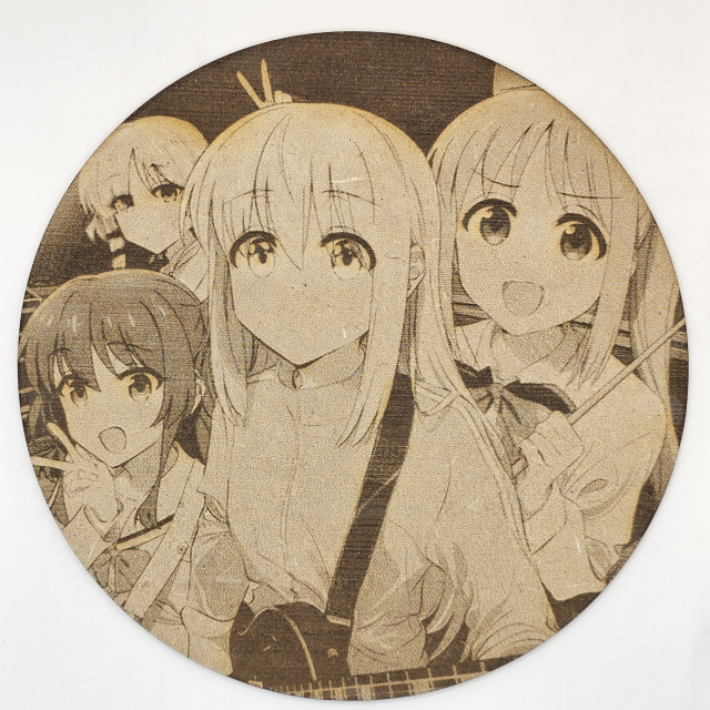 grabado laser en mdf ánime/manga,  Hitori Gotoh, Nijika Ijichi, Ryo Yamada y Ikuyo Kita, Bocchi the Rock! , decoración otaku, decoración ánime/manga