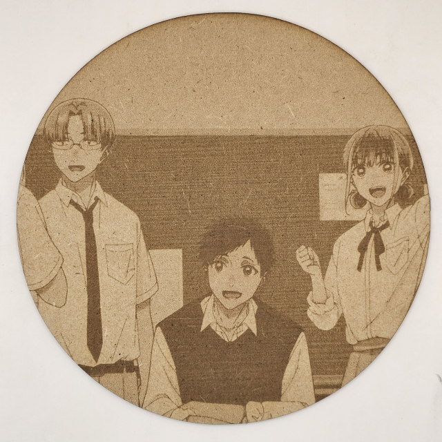 Cuadro decorativo MDF grabado láser estilo ánime/manga de Taiki Inomata, Hina Chono y Kyo Kasahara - Blue Box