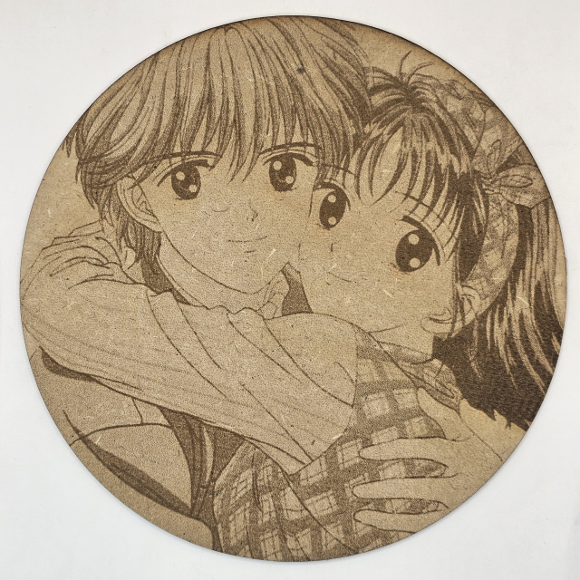 grabado laser en mdf ánime/manga,  Miki Koishikawa y Yuu Matsuura, Marmalade Boy , decoración otaku, decoración ánime/manga
