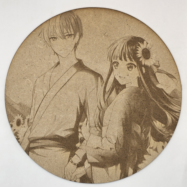 grabado laser en mdf ánime/manga,  Tohru Honda y Kyo Sohma, Fruit Basket , decoración otaku, decoración ánime/manga