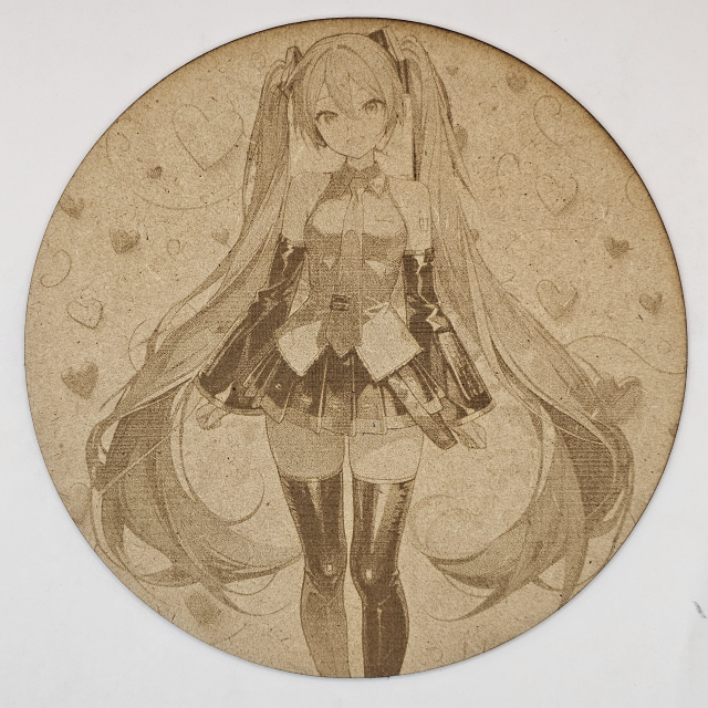 Cuadro decorativo MDF grabado láser estilo anime manga de Miku Hatsune