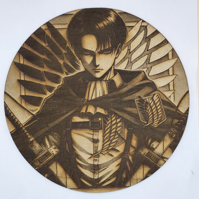 Cuadro decorativo MDF grabado láser estilo anime manga de  Levi Ackerman