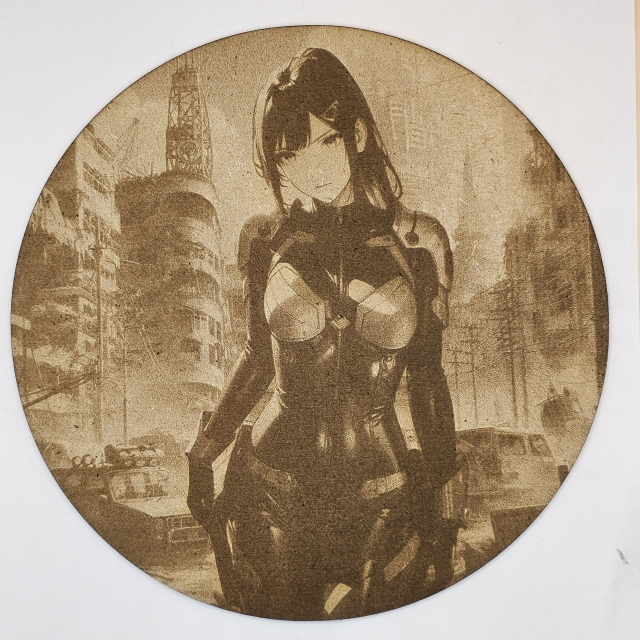 Cuadro decorativo MDF grabado láser estilo anime manga de Mina Ashiro