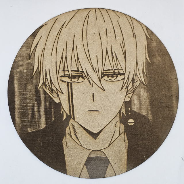 Cuadro decorativo MDF grabado láser estilo anime manga de Lance Crown