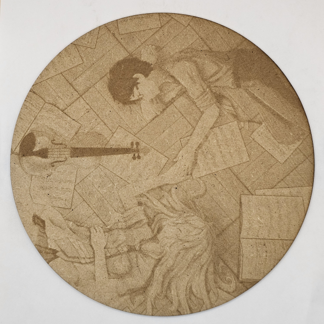 grabado laser en mdf ánime/manga,  Kaori Miyazono y Kousei Arima, Your Lie in April , decoración otaku, decoración ánime/manga