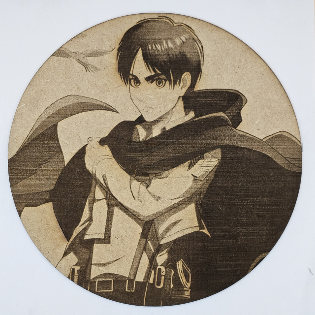 Cuadro decorativo MDF grabado láser estilo anime manga de  Eren Jaeger
