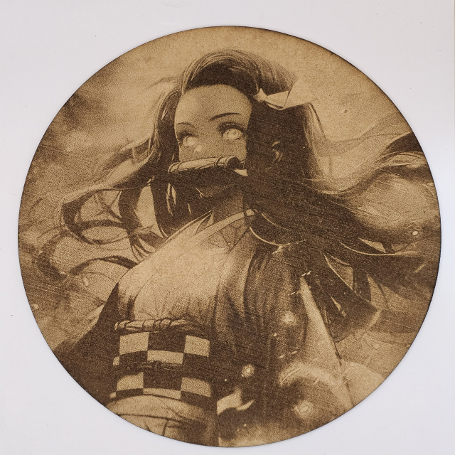 grabado laser en mdf ánime/manga,  Nezuko Kamado, Kimetsu no Yaiba , decoración otaku, decoración ánime/manga