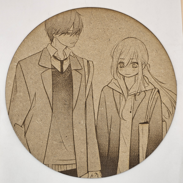 grabado laser en mdf ánime/manga,  Akane Kinoshita y Akito Yamada, My Love Story with Yamada-kun at Lv999 , decoración otaku, decoración ánime/manga