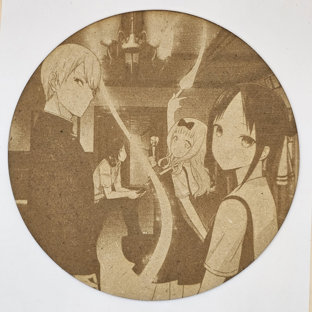 grabado laser en mdf ánime/manga,  Kaguya Shinomiya, Miyuki Shirogane, Yu Ishigami, Chika Fujiwara y Miko Iino, Kaguya-sama: Love Is War , decoración otaku, decoración ánime/manga