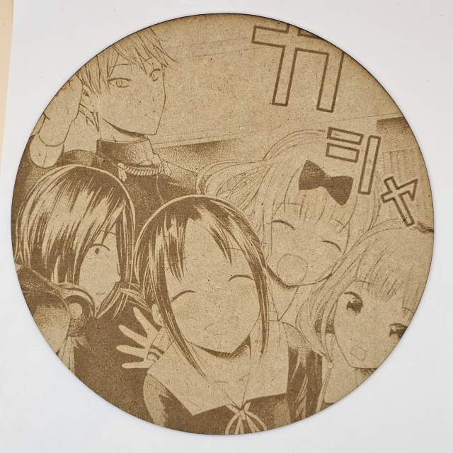 grabado laser en mdf ánime/manga,  Kaguya Shinomiya, Miyuki Shirogane, Yu Ishigami, Chika Fujiwara y Miko Iino, Kaguya-sama: Love Is War , decoración otaku, decoración ánime/manga