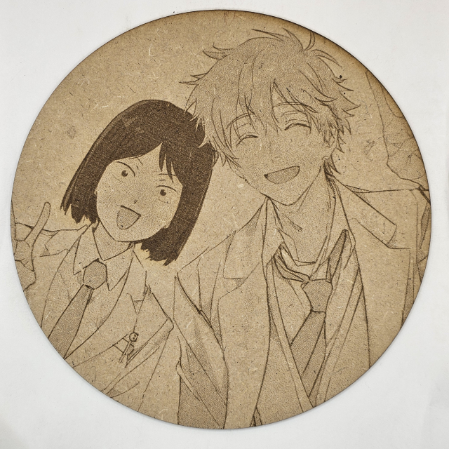 grabado laser en mdf ánime/manga,  Mitsumi Iwakura y Sousuke Shima, Skip to Loafer , decoración otaku, decoración ánime/manga