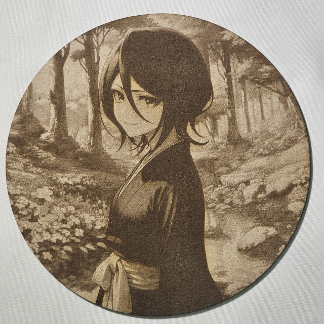 Cuadro decorativo MDF grabado láser estilo anime manga de  Rukia Kuchiki