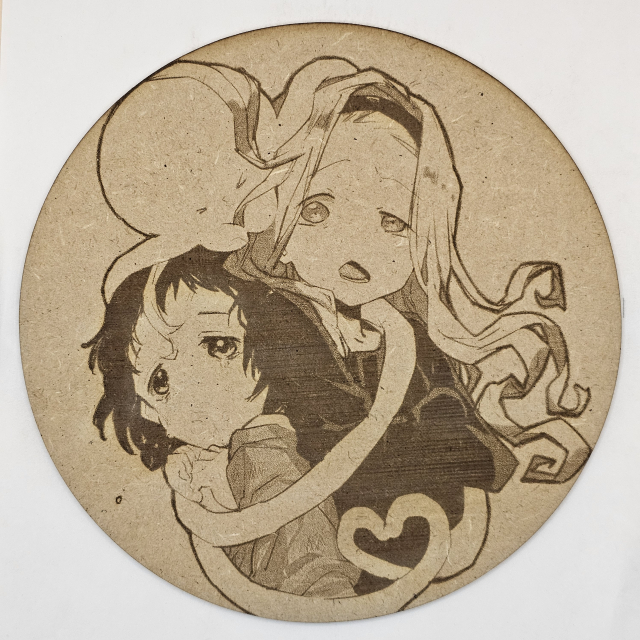 grabado laser en mdf ánime/manga,  Shizuka Kuze, Marina Kirarazaka y Takopi, El pecado original de Takopi , decoración otaku, decoración ánime/manga