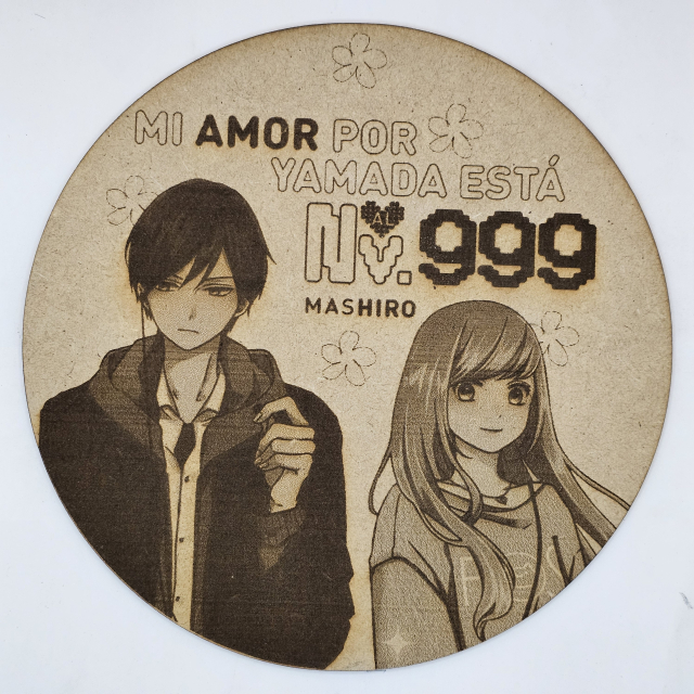 grabado laser en mdf ánime/manga,  Akane Kinoshita y Akito Yamada, My Love Story with Yamada-kun at Lv999 , decoración otaku, decoración ánime/manga