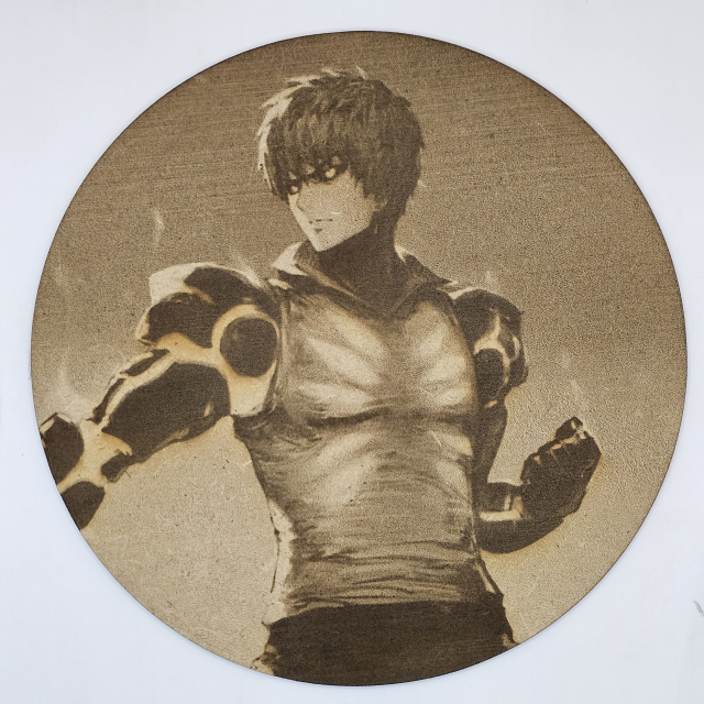 Cuadro decorativo MDF grabado láser estilo anime manga de Genos