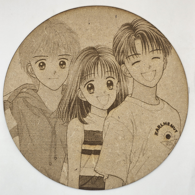 grabado laser en mdf ánime/manga,  Miki Koishikawa, Yuu Matsuura y Ginta Suou, Marmalade Boy , decoración otaku, decoración ánime/manga