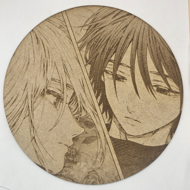 grabado laser en mdf ánime/manga,  Saku Natsusawa y Subaru Hoshina, Kaoru Hana wa Rin to Saku , decoración otaku, decoración ánime/manga