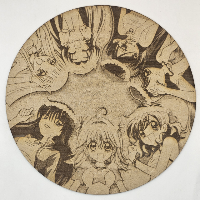 grabado laser en mdf ánime/manga,  Luchia Nanami, Hanon Hōshō, Rina Toin, Coco, Karen, Noel y Seira, Mermaid Melody Pichi Pichi Pitch , decoración otaku, decoración ánime/manga