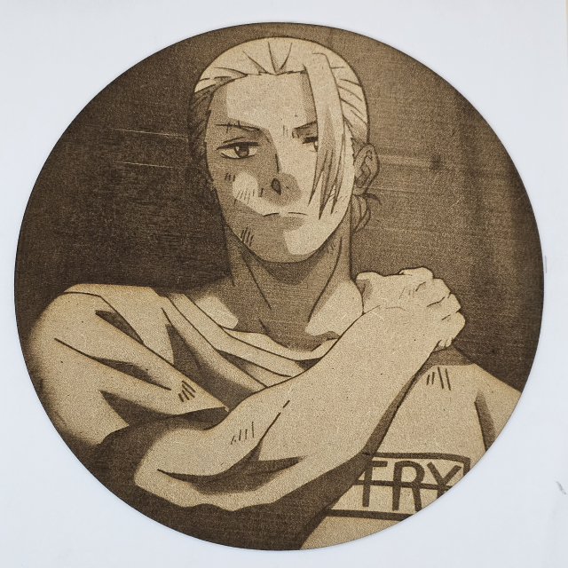 Cuadro decorativo MDF grabado láser estilo anime manga de Taro Sakamoto