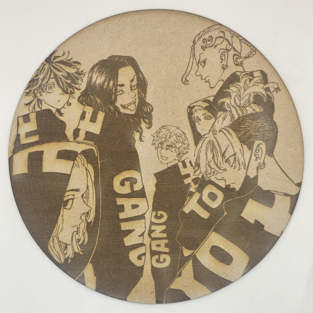 grabado laser en mdf ánime/manga,  Takemichi Hanagaki, Draken, Mikey, Chifuyu Matsuno, Kazutora Hanemiya, Keisuke Baji y Takashi Mitsuya, Tokyo Revengers , decoración otaku, decoración ánime/manga
