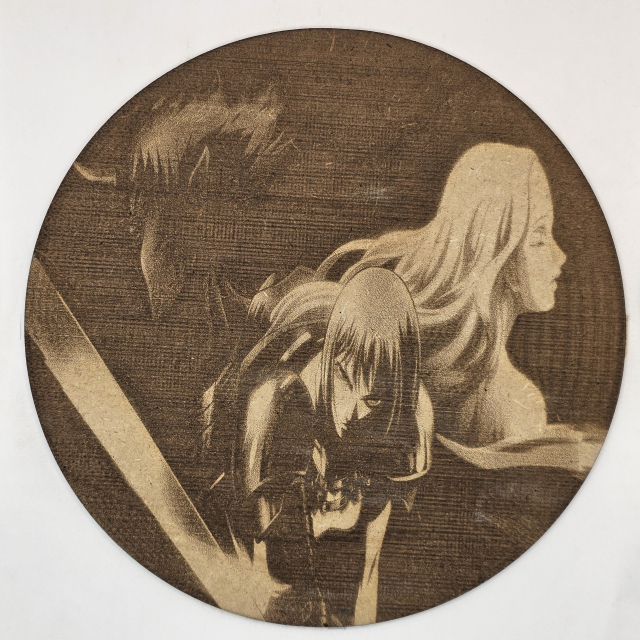 grabado laser en mdf ánime/manga,  Clare, Teresa y Priscilla, Claymore , decoración otaku, decoración ánime/manga