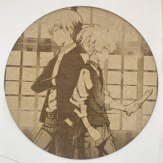 grabado laser en mdf ánime/manga,  Nagisa Shiota y Karma Akabane, Assassination Classroom , decoración otaku, decoración ánime/manga