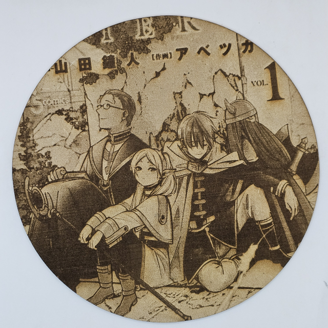 Cuadro decorativo MDF grabado láser estilo anime manga de Frieren, Himmel, Heiter y Eisen, El Grupo de Héroes, El Grupo del Héroe
