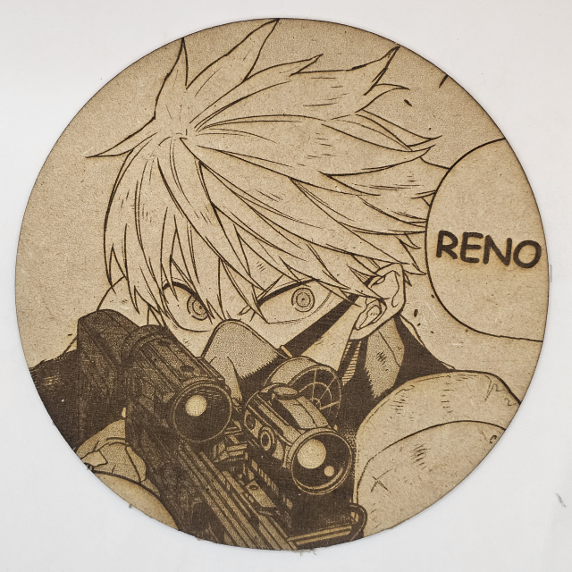 Cuadro decorativo MDF grabado láser estilo anime manga de Reno Ichikawa