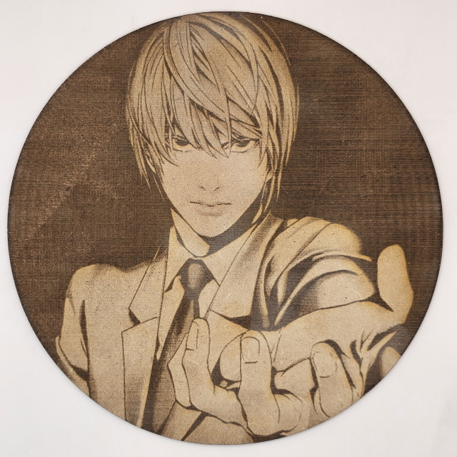 Cuadro decorativo MDF grabado láser estilo ánime/manga de Light Yagami - Death Note