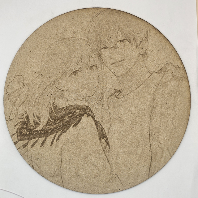 grabado laser en mdf ánime/manga,  Yuki Itose y Itsuomi Nagi, Signos de afecto , decoración otaku, decoración ánime/manga