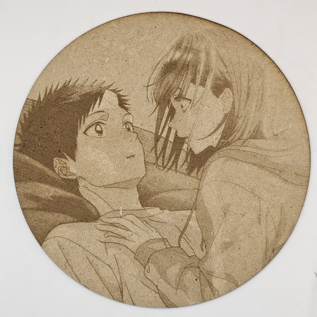 Cuadro decorativo MDF grabado láser estilo ánime/manga de Taiki Inomata y Chinatsu Kano - Blue Box