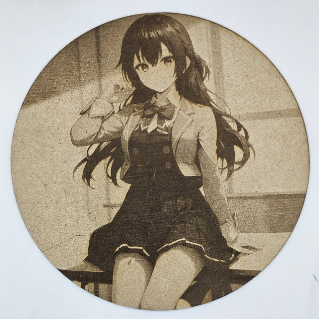Cuadro decorativo MDF grabado láser estilo anime manga de Yuki Suou