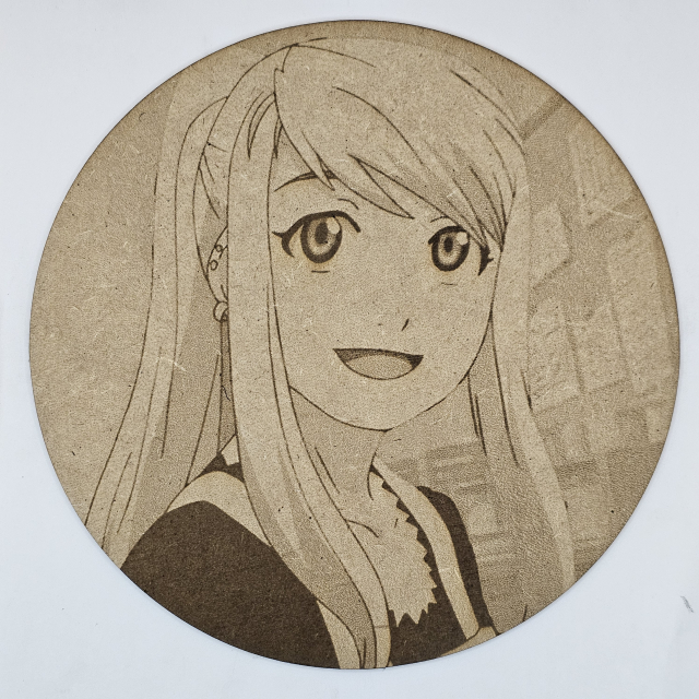 Cuadro decorativo MDF grabado láser estilo anime manga de Winry Rockbell
