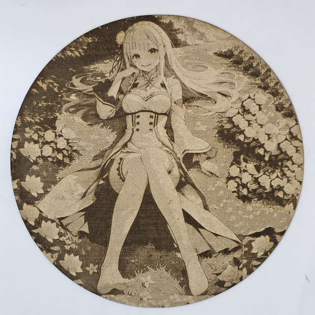 Cuadro decorativo MDF grabado láser estilo anime manga de Emilia
