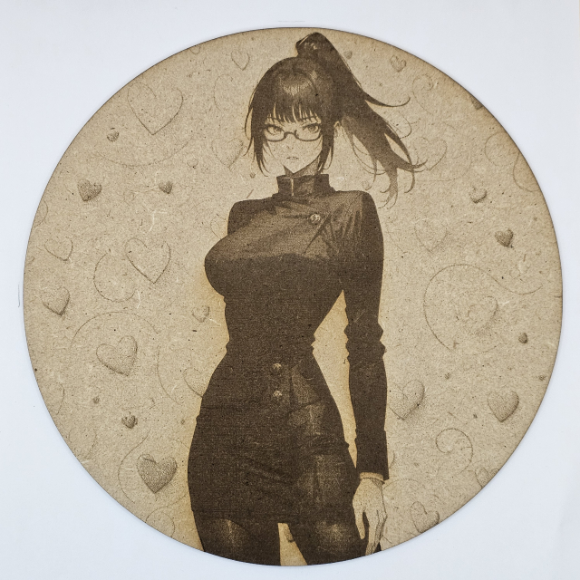 Cuadro decorativo MDF grabado láser estilo anime manga de  Maki Zenin