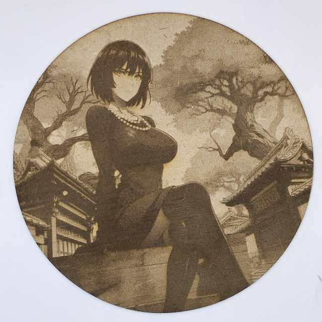 Cuadro decorativo MDF grabado láser estilo anime manga de  Fubuki