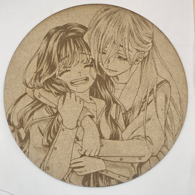 grabado laser en mdf ánime/manga,  Kaoruko Waguri y Subaru Hoshina, Kaoru Hana wa Rin to Saku , decoración otaku, decoración ánime/manga