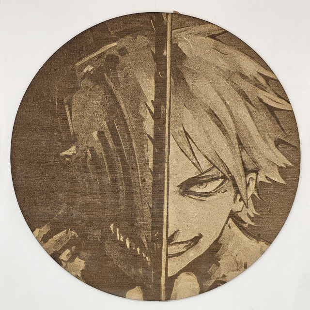 grabado laser en mdf ánime/manga,  Denji, Chainsaw Man , decoración otaku, decoración ánime/manga