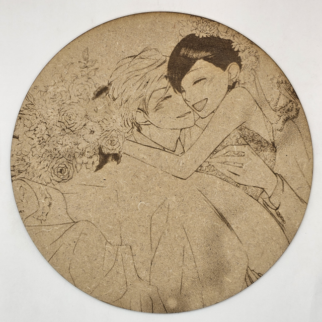 grabado laser en mdf ánime/manga,  Haruhi Fujioka y Tamaki Suoh, Ouran High School Host Club , decoración otaku, decoración ánime/manga