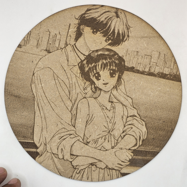 grabado laser en mdf ánime/manga,  Miki Koishikawa y Yuu Matsuura, Marmalade Boy , decoración otaku, decoración ánime/manga
