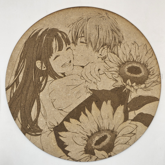 grabado laser en mdf ánime/manga,  Tohru Honda y Kyo Sohma, Fruit Basket , decoración otaku, decoración ánime/manga