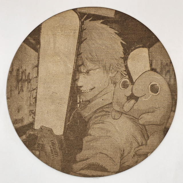 grabado laser en mdf ánime/manga,  Denji y Pochita, Chainsaw Man , decoración otaku, decoración ánime/manga
