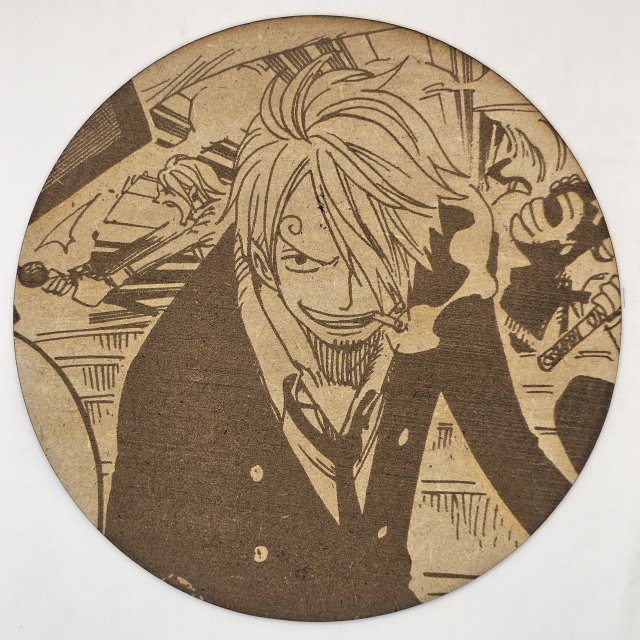 grabado laser en mdf ánime/manga,  Vinsmoke Sanji, One Piece , decoración otaku, decoración ánime/manga