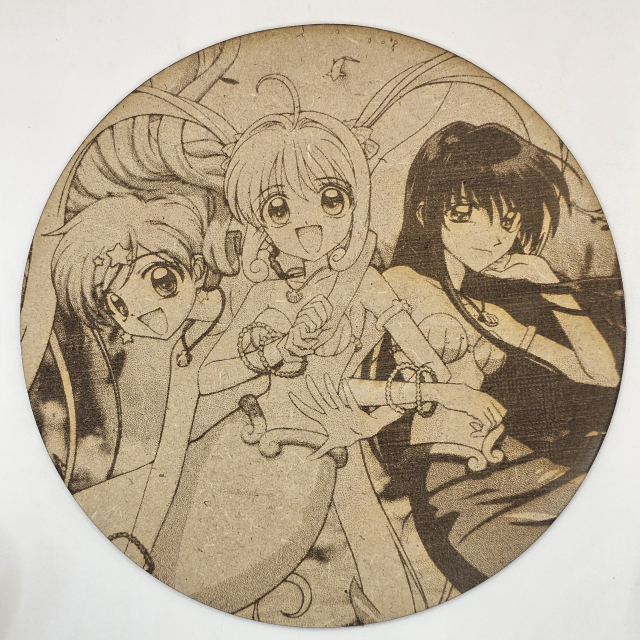 grabado laser en mdf ánime/manga,  Luchia Nanami, Hanon Hōshō y Rina Toin, Mermaid Melody Pichi Pichi Pitch , decoración otaku, decoración ánime/manga