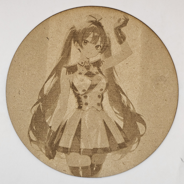 Cuadro decorativo MDF grabado láser estilo anime manga de Miku Hatsune vestida de Majorette