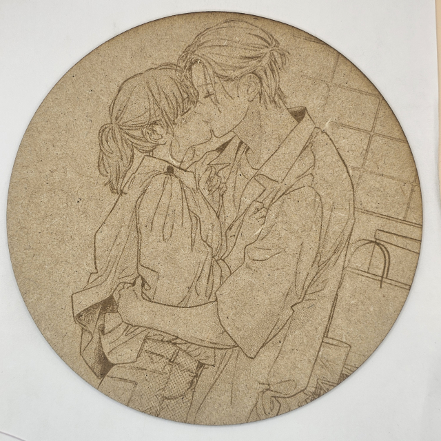 grabado laser en mdf ánime/manga,  Yuki Itose y Itsuomi Nagi, Signos de afecto , decoración otaku, decoración ánime/manga